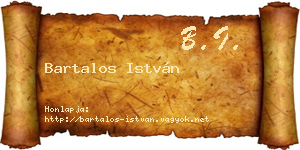 Bartalos István névjegykártya